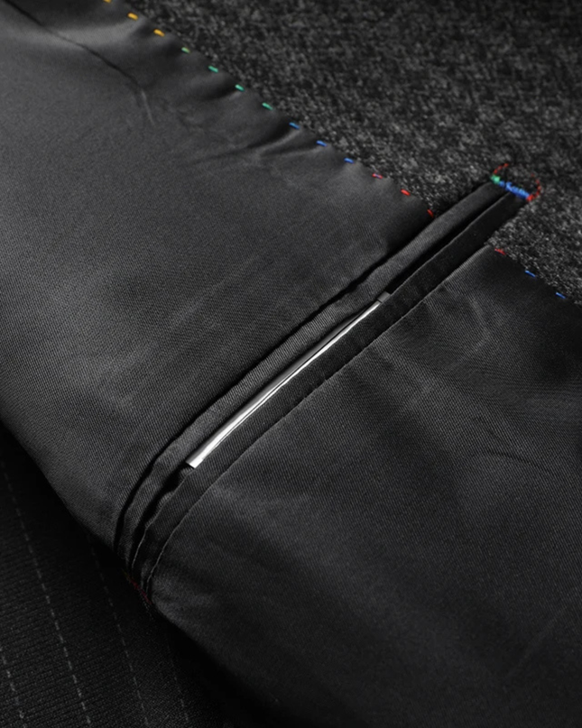 Men’s Ribbed Texture Two-Button Blazer