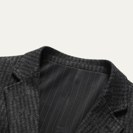 Men’s Ribbed Texture Two-Button Blazer