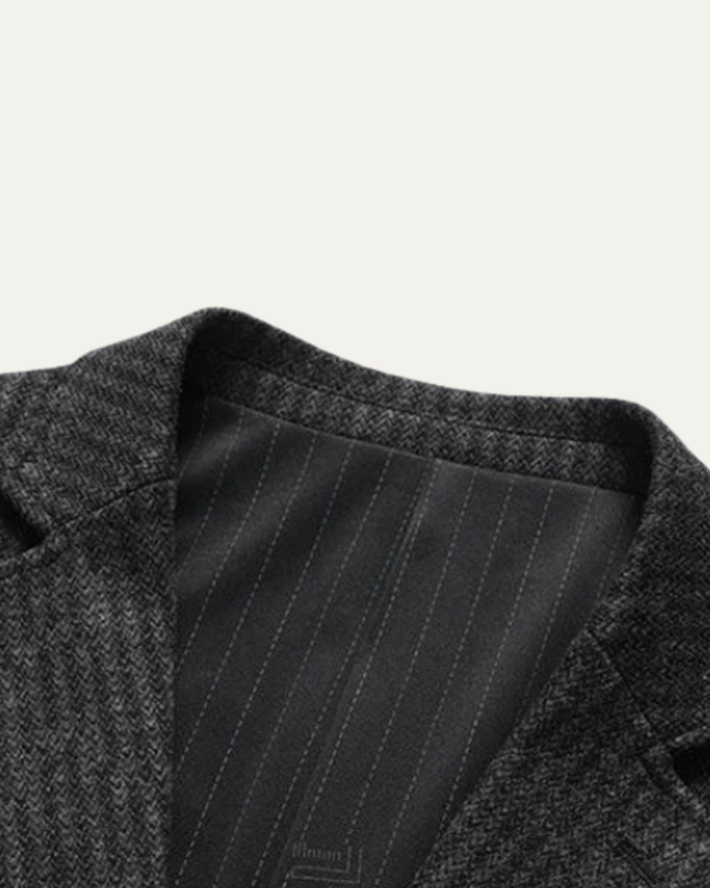 Men’s Ribbed Texture Two-Button Blazer