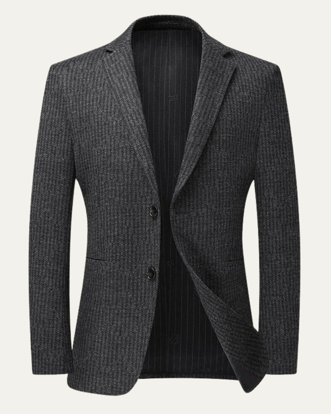 Men’s Ribbed Texture Two-Button Blazer