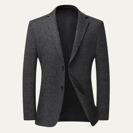 Men’s Ribbed Texture Two-Button Blazer
