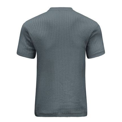 Men’s Ribbed Zip Polo – Short Sleeve Knit Top