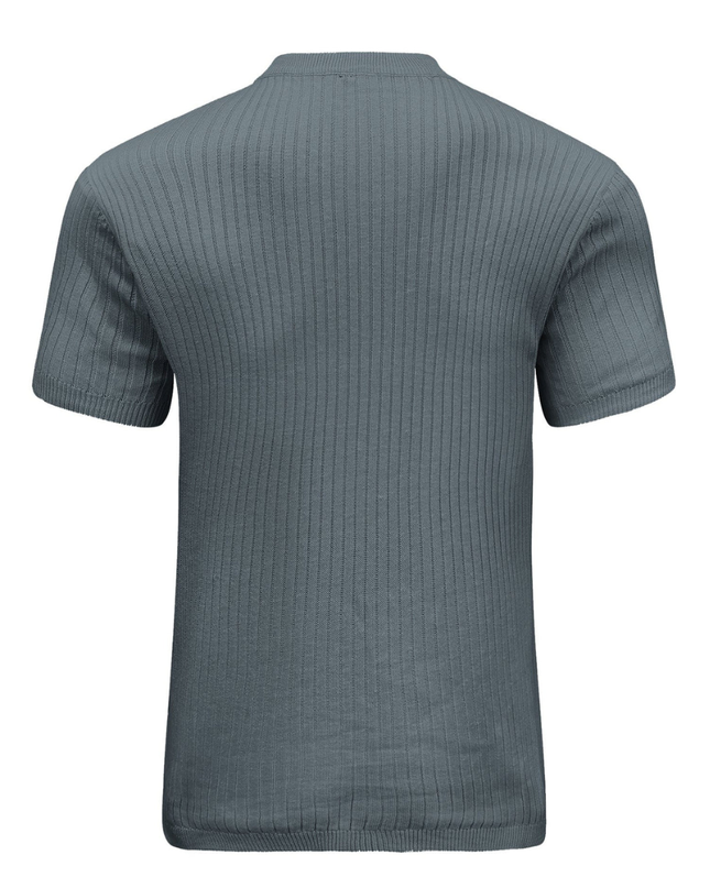 Men’s Ribbed Zip Polo – Short Sleeve Knit Top