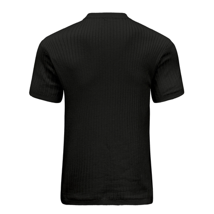 Men’s Ribbed Zip Polo – Short Sleeve Knit Top