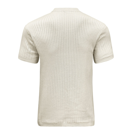 Men’s Ribbed Zip Polo – Short Sleeve Knit Top