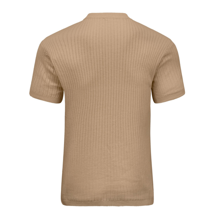 Men’s Ribbed Zip Polo – Short Sleeve Knit Top