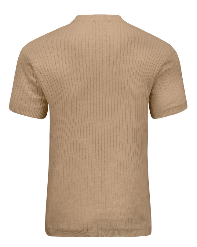 Men’s Ribbed Zip Polo – Short Sleeve Knit Top