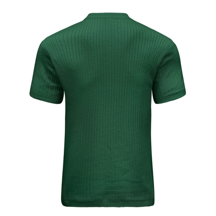 Men’s Ribbed Zip Polo – Short Sleeve Knit Top