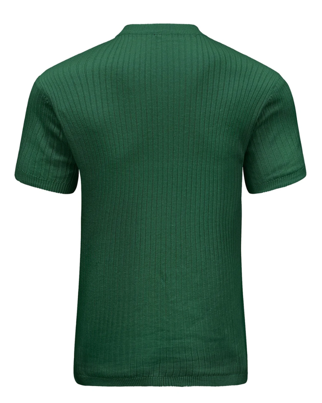 Men’s Ribbed Zip Polo – Short Sleeve Knit Top