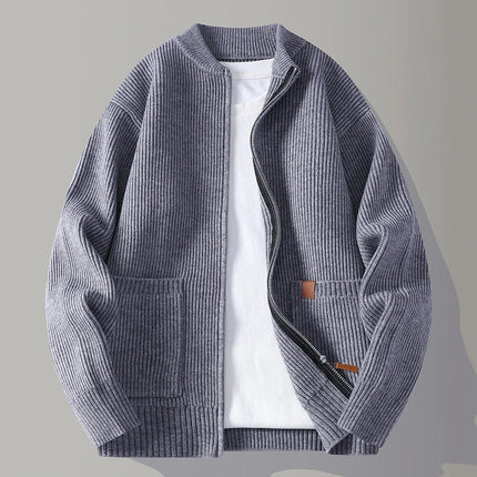 Men’s Ribbed Zip-Up Knit Jacket