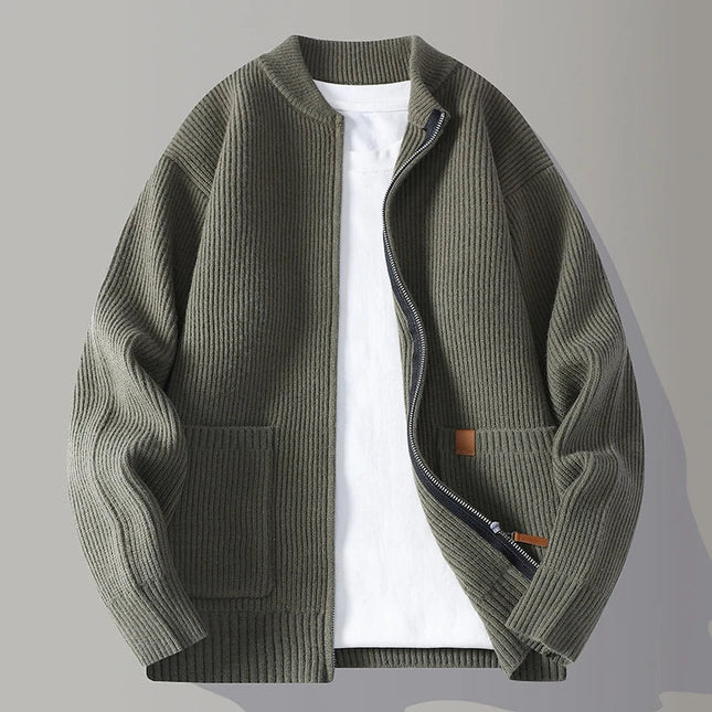 Men’s Ribbed Zip-Up Knit Jacket