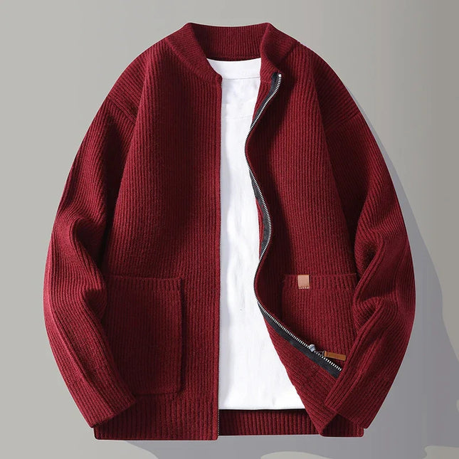 Men’s Ribbed Zip-Up Knit Jacket