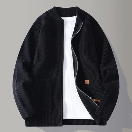 Men’s Ribbed Zip-Up Knit Jacket