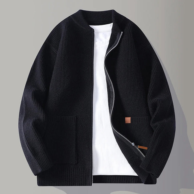 Men’s Ribbed Zip-Up Knit Jacket
