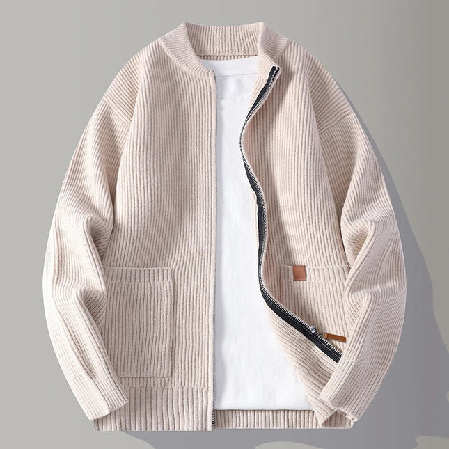 Men’s Ribbed Zip-Up Knit Jacket