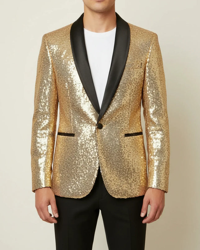 Men’s Sequin Shawl Lapel Blazer