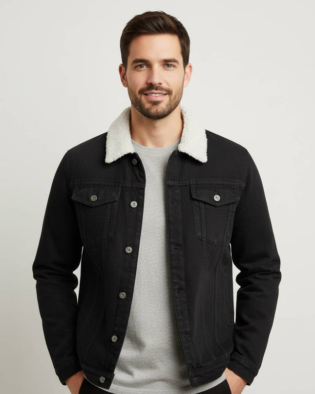 Men’s Sherpa Collar Denim Jacket