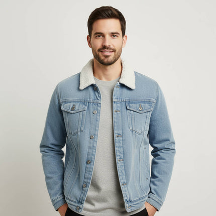 Men’s Sherpa Collar Denim Jacket