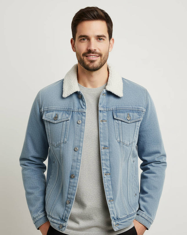 Men’s Sherpa Collar Denim Jacket