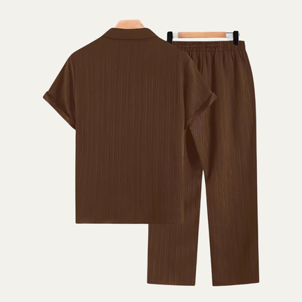 Men’s Short Sleeve Shirt and Drawstring Trousers Set
