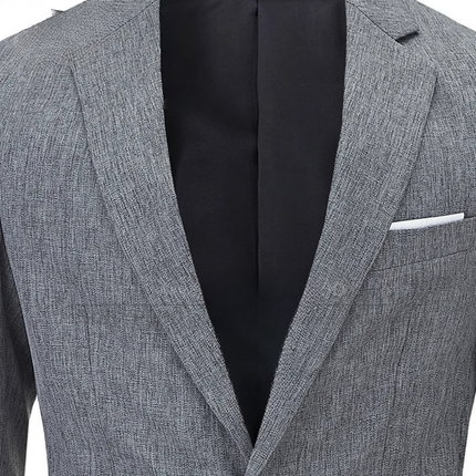 Men’s Single-Breasted Blazer with Notch Lapel and Chest Pocket