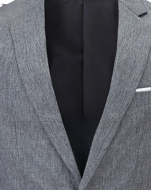 Men’s Single-Breasted Blazer with Notch Lapel and Chest Pocket