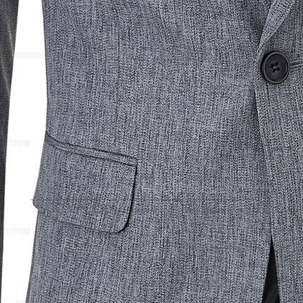Men’s Single-Breasted Blazer with Notch Lapel and Chest Pocket