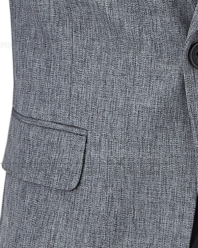 Men’s Single-Breasted Blazer with Notch Lapel and Chest Pocket