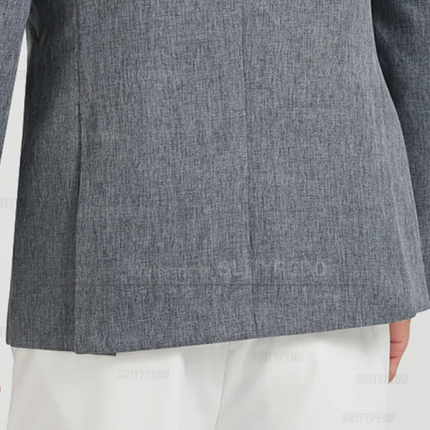 Men’s Single-Breasted Blazer with Notch Lapel and Chest Pocket