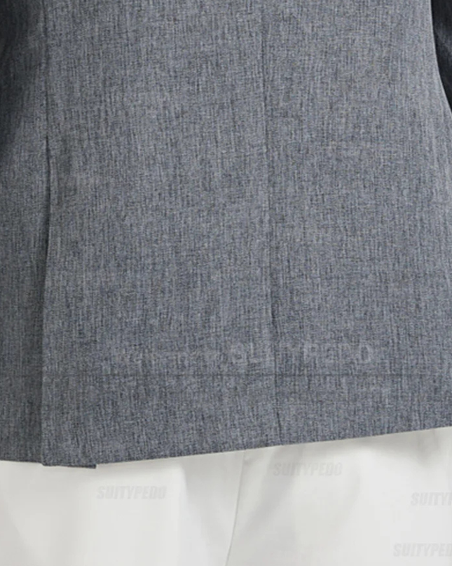 Men’s Single-Breasted Blazer with Notch Lapel and Chest Pocket