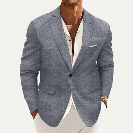 Men’s Single-Breasted Blazer with Notch Lapel and Chest Pocket