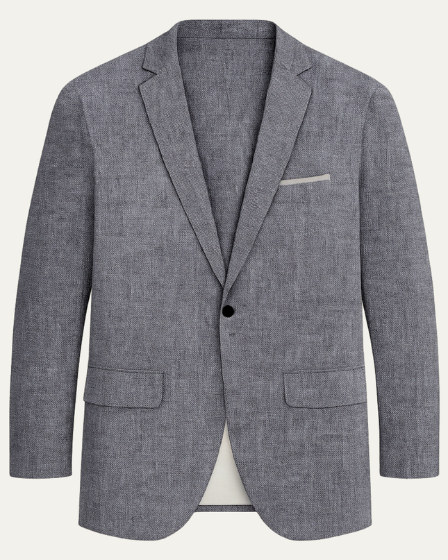 Men’s Single-Breasted Blazer with Notch Lapel and Chest Pocket
