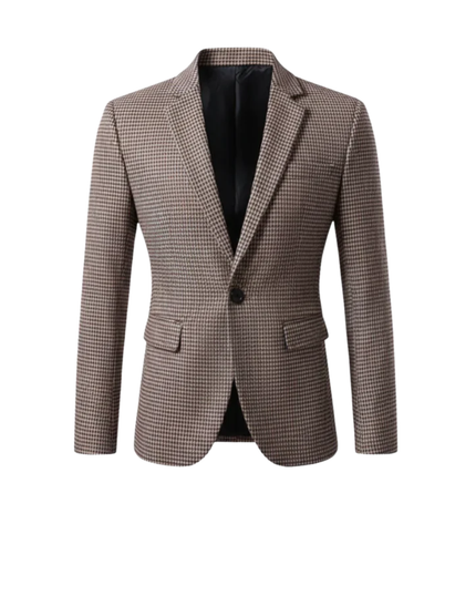 Men’s Single Button Checked Blazer
