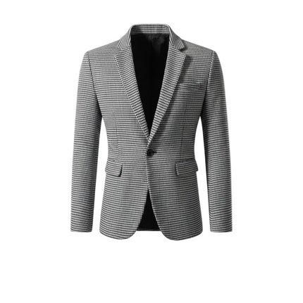 Men’s Single Button Checked Blazer