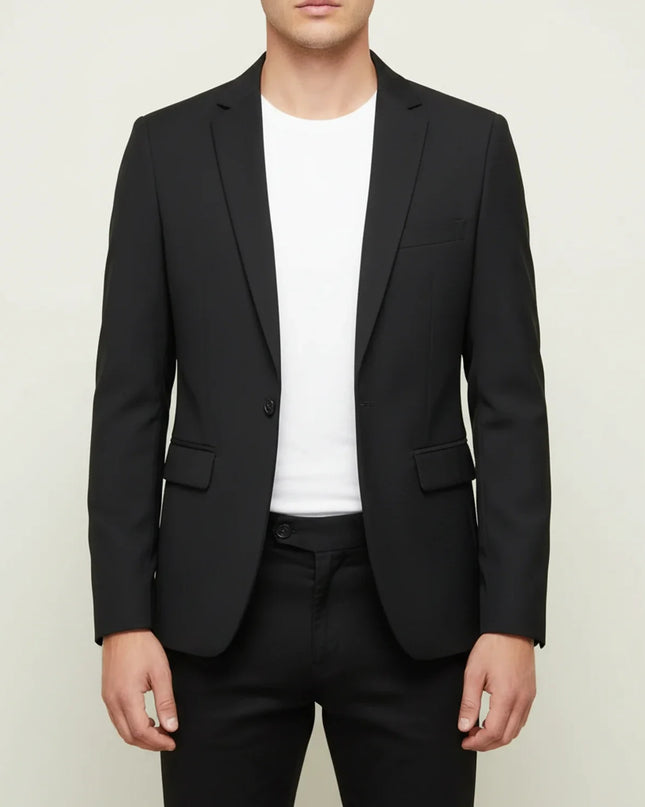 Men’s Single-Button Notched Blazer