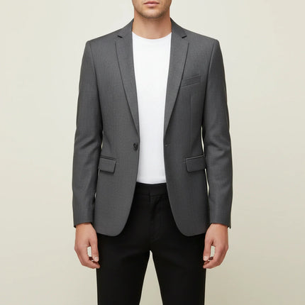 Men’s Single-Button Notched Blazer