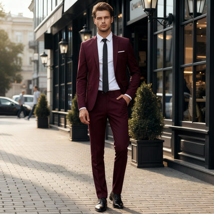 Men’s Slim Fit Two-Piece Suit Set