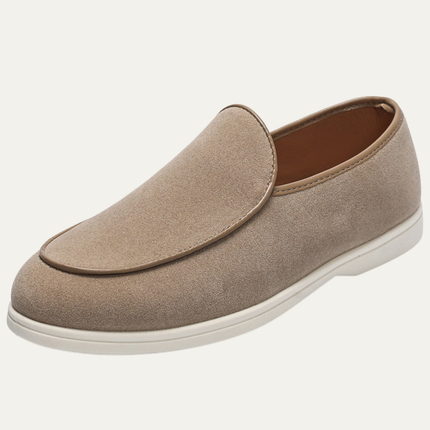 Men’s Slip-On Loafers with Rounded Toe and Flat Sole