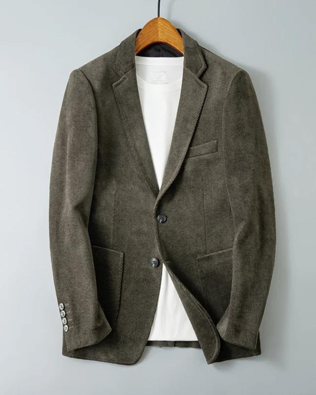 Men’s Soft Texture Two-Button Blazer
