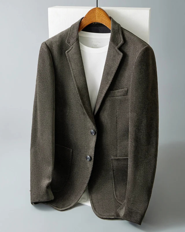 Men’s Soft Texture Two-Button Blazer