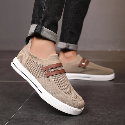 Men’s Strap Detail Knit Slip-On Sneakers