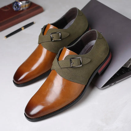 Men’s Strap Detail Pointed Toe Loafers