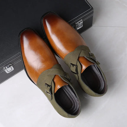 Men’s Strap Detail Pointed Toe Loafers