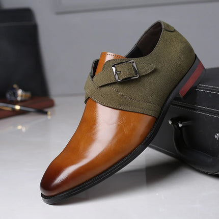Men’s Strap Detail Pointed Toe Loafers