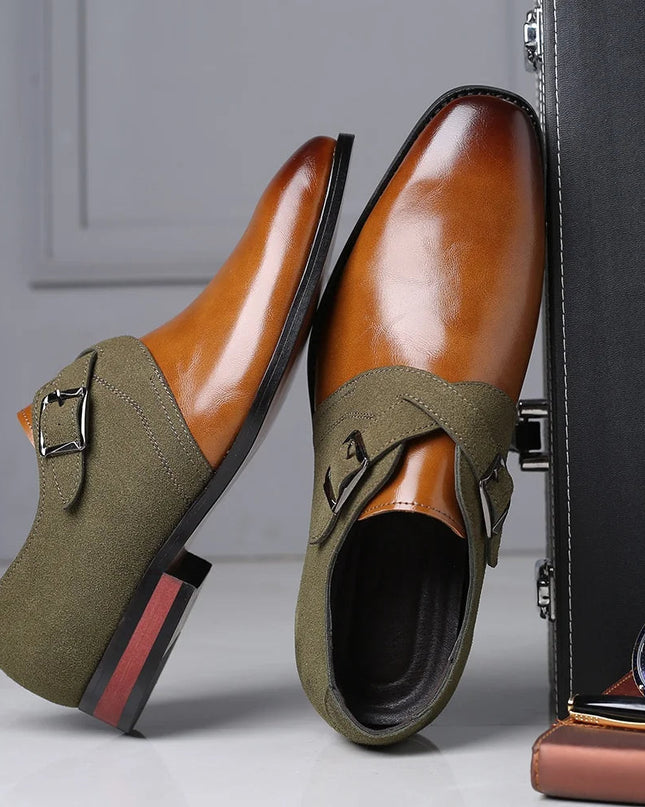 Men’s Strap Detail Pointed Toe Loafers