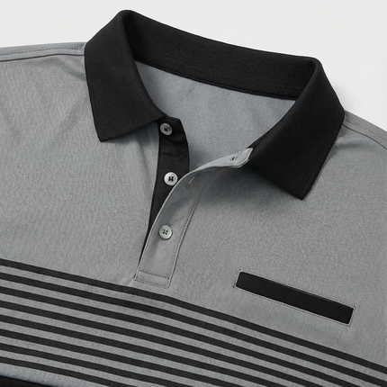 Men’s Stripe Panel Polo Shirt