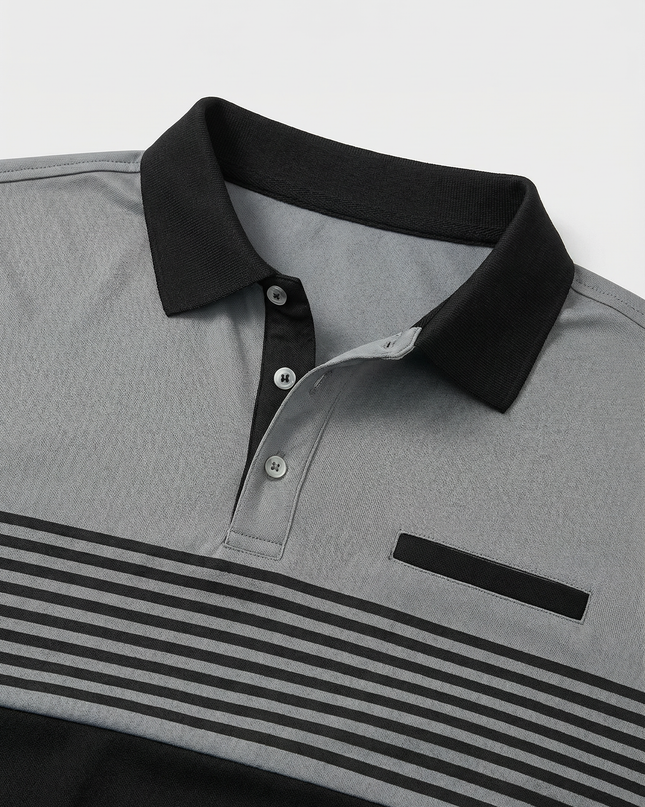 Men’s Stripe Panel Polo Shirt