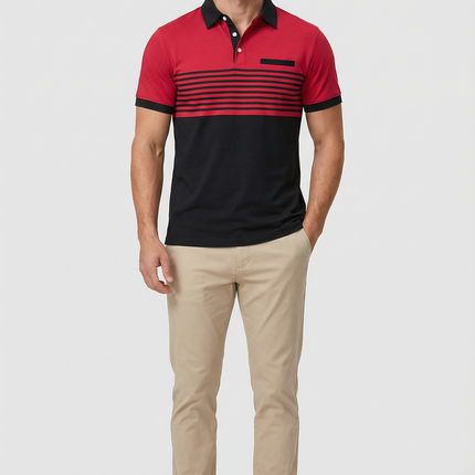 Men’s Stripe Panel Polo Shirt