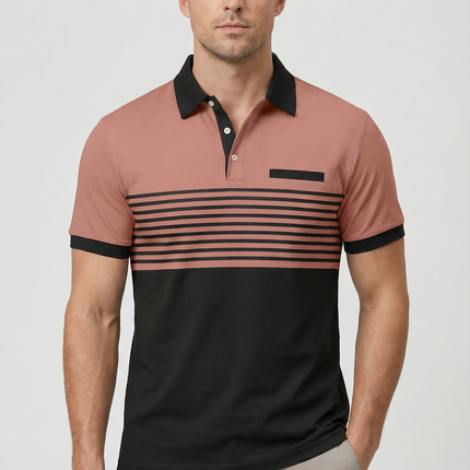 Men’s Stripe Panel Polo Shirt