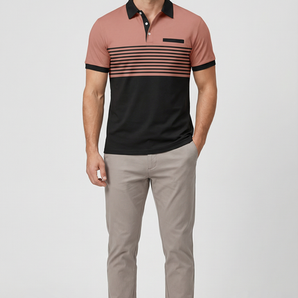 Men’s Stripe Panel Polo Shirt